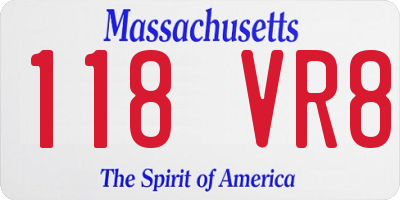 MA license plate 118VR8