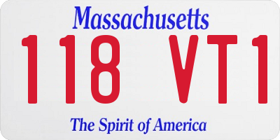 MA license plate 118VT1