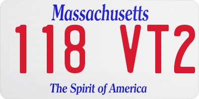 MA license plate 118VT2