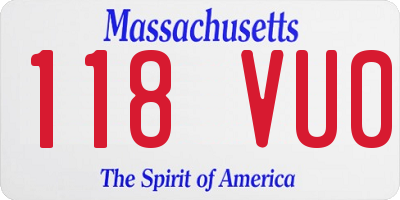MA license plate 118VU0