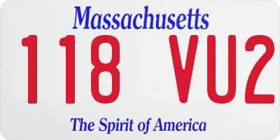 MA license plate 118VU2