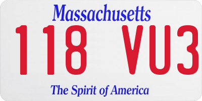 MA license plate 118VU3