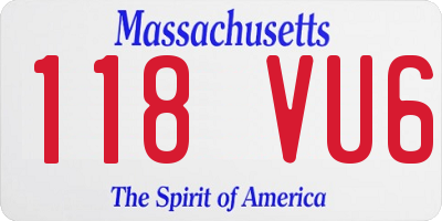 MA license plate 118VU6
