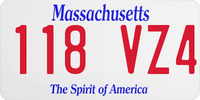 MA license plate 118VZ4