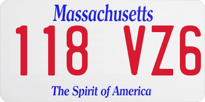 MA license plate 118VZ6