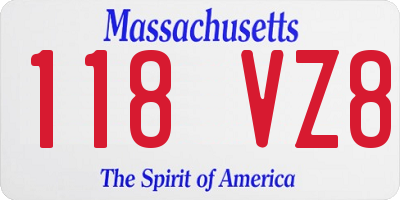 MA license plate 118VZ8