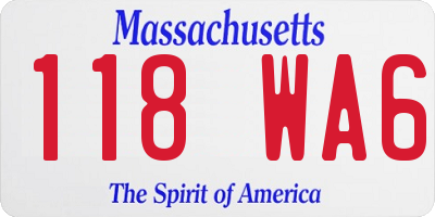 MA license plate 118WA6