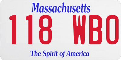 MA license plate 118WB0