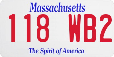 MA license plate 118WB2