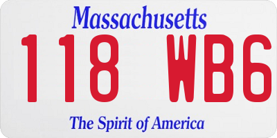 MA license plate 118WB6