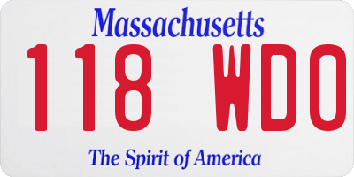MA license plate 118WD0