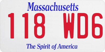 MA license plate 118WD6