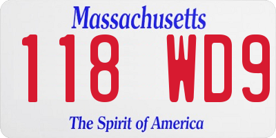 MA license plate 118WD9