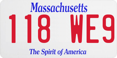 MA license plate 118WE9