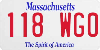 MA license plate 118WG0