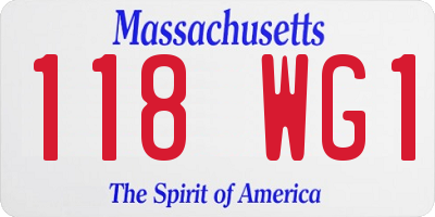 MA license plate 118WG1