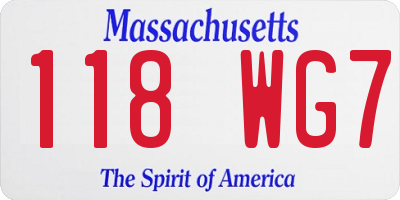 MA license plate 118WG7