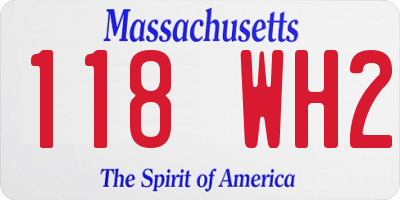 MA license plate 118WH2