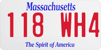 MA license plate 118WH4