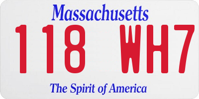 MA license plate 118WH7