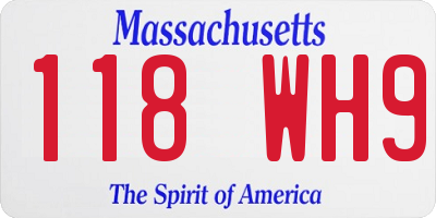 MA license plate 118WH9