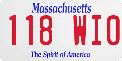 MA license plate 118WI0