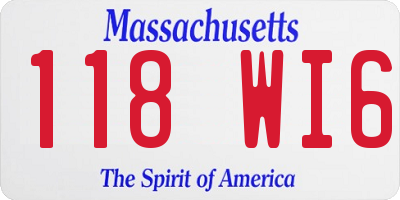 MA license plate 118WI6