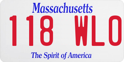 MA license plate 118WL0