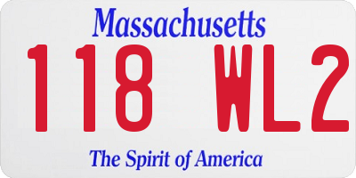 MA license plate 118WL2