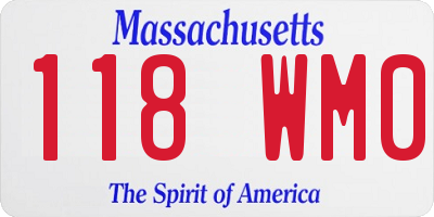MA license plate 118WM0