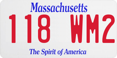 MA license plate 118WM2