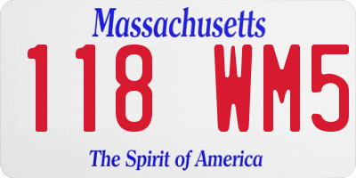 MA license plate 118WM5