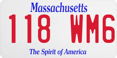 MA license plate 118WM6