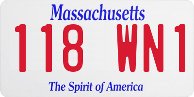 MA license plate 118WN1