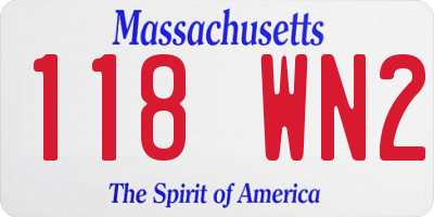 MA license plate 118WN2