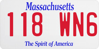 MA license plate 118WN6