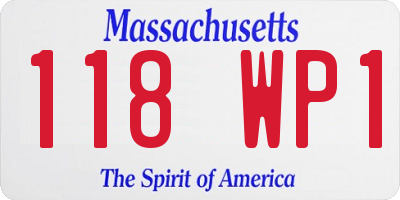 MA license plate 118WP1