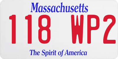 MA license plate 118WP2