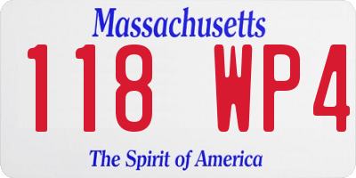 MA license plate 118WP4