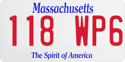 MA license plate 118WP6