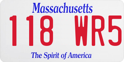 MA license plate 118WR5