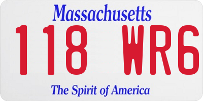 MA license plate 118WR6
