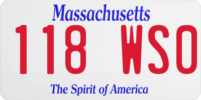 MA license plate 118WS0