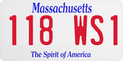 MA license plate 118WS1