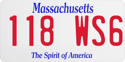 MA license plate 118WS6