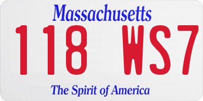 MA license plate 118WS7