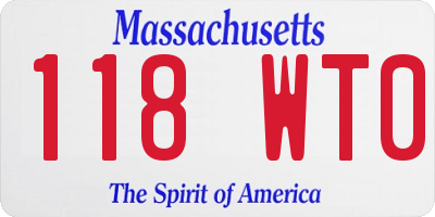 MA license plate 118WT0