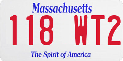 MA license plate 118WT2