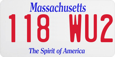 MA license plate 118WU2