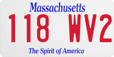 MA license plate 118WV2